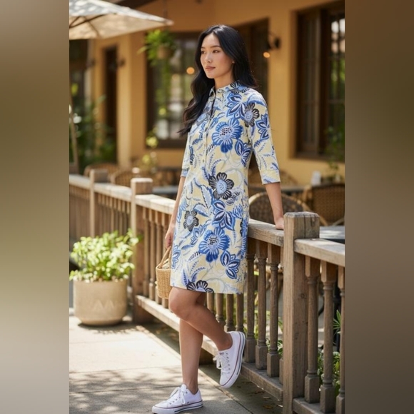 Jude Connally Dresses & Skirts - Jude Connally Susana floral dress blooming botanicals butter 3/4 Sleeves, SizeXS